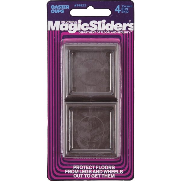 Magic Sliders L P 4Pk 1-3/4"Sq Caster Cup 39822